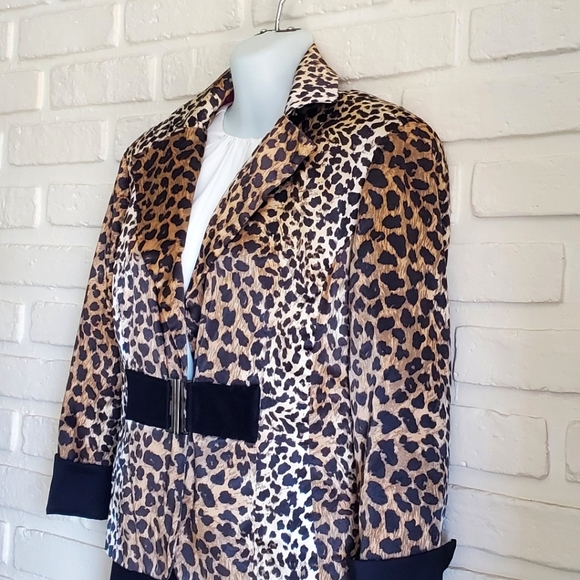 Joseph Ribkoff Leopard Animal Print Blazer Jacket Retro size 12 - Picture 5 of 14